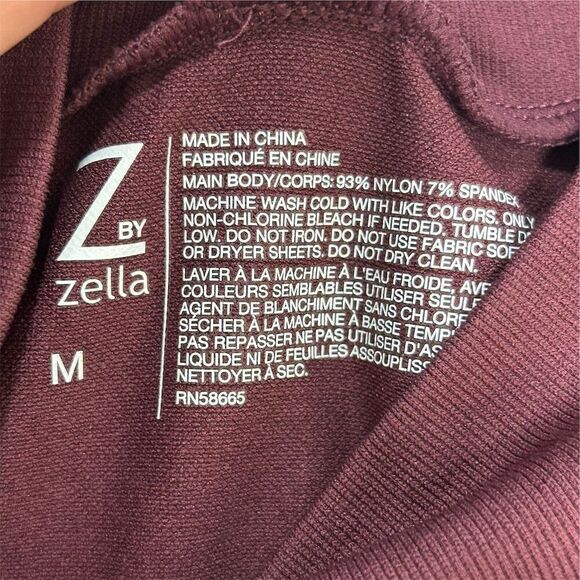 Zella Women's Purple Mock Neck Long Sleeve Crop Workout Top Size M - Picture 6 of 13
